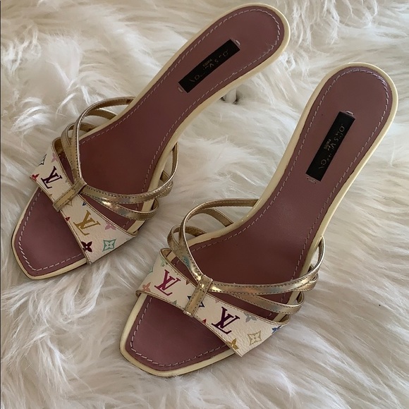 Louis Vuitton Shoes - Louis Vuitton multicolored kitten heels sandals